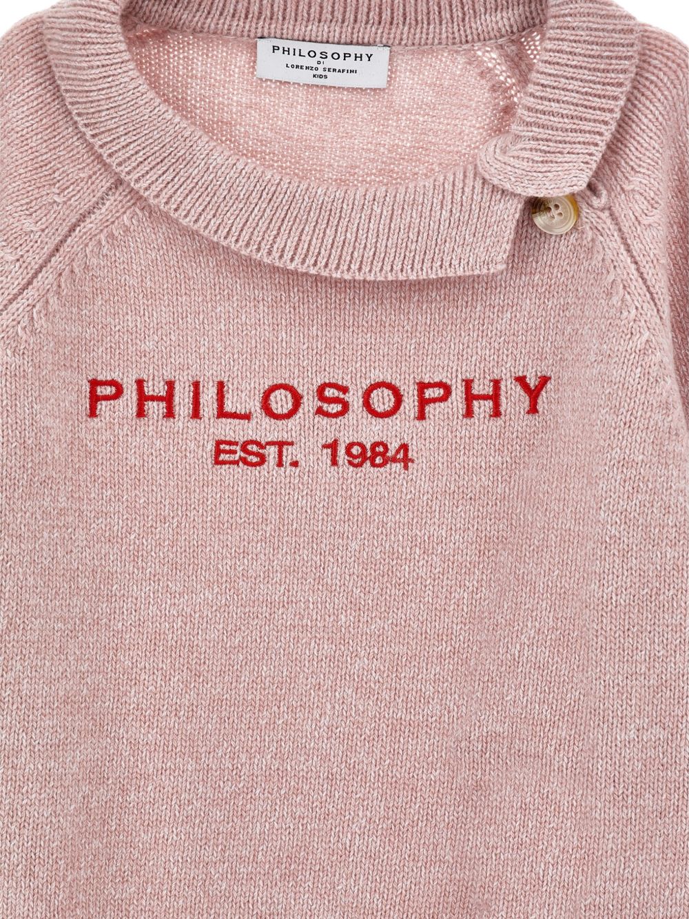Maglione per bambina Philosophy Kids rosa con bordo a contrasto I9H614 8715 0091 PHILOSOPHY KIDS