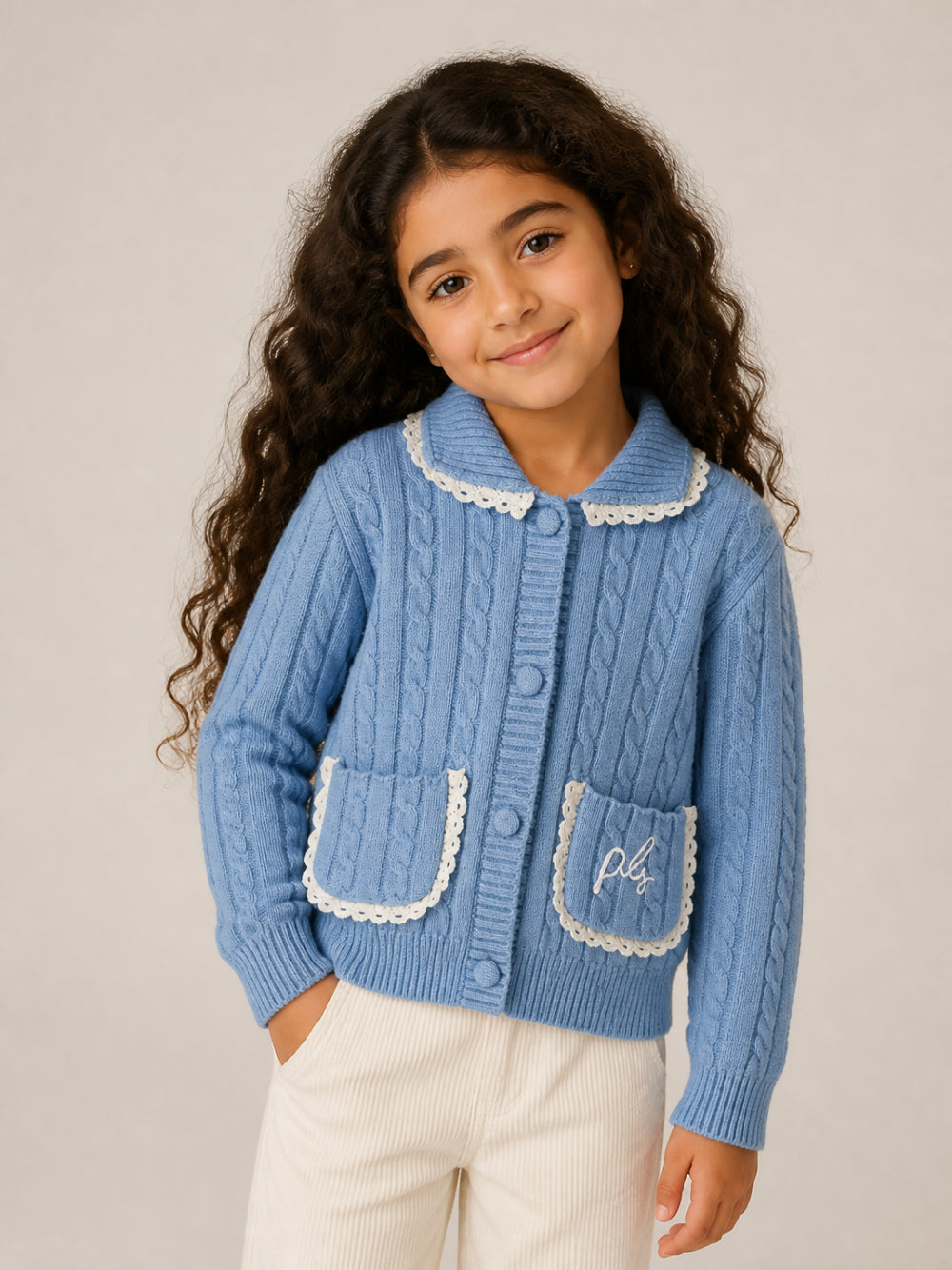 Felpa per bambina Philosophy di Lorenzo Serafini Kids azzurra con logo ricamato sul retro I9H802 8716 0052 PHILOSOPHY KIDS
