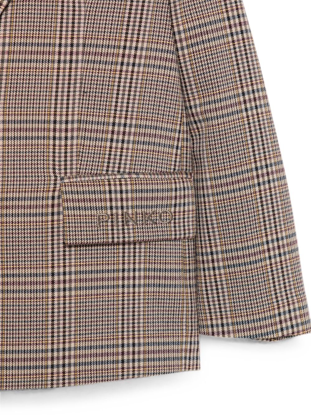 Giacca per bambina Pinko Kids marrone con motivo a quadri KFGC0090TQ006 D999 PINKO KIDS