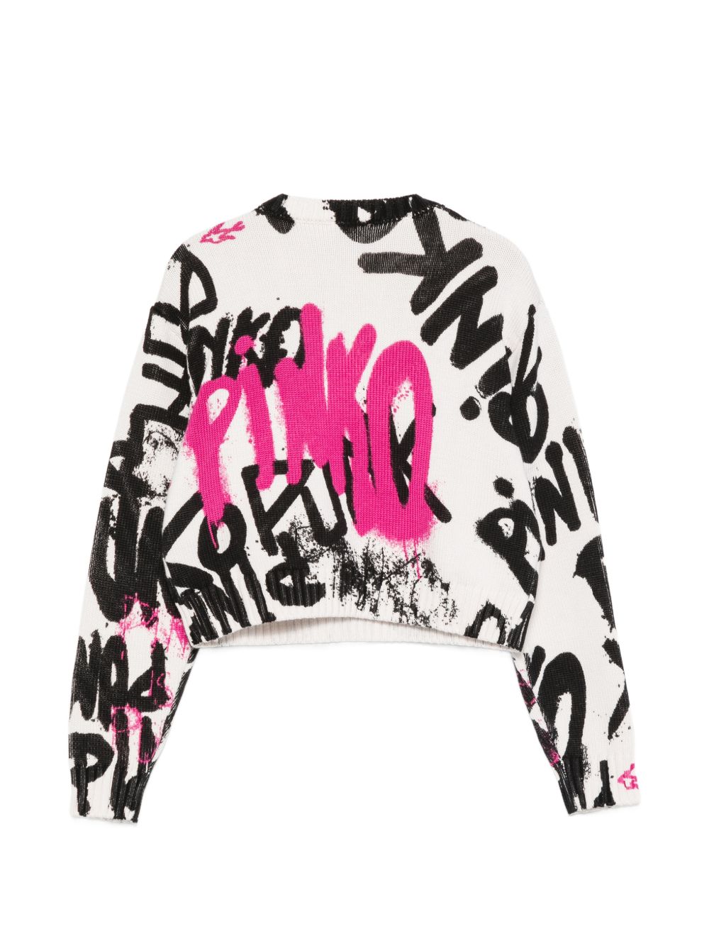 Maglione per bambina Pinko Kids bianco con stampa grafica all-over KFMA036CFL155 D572 PINKO KIDS