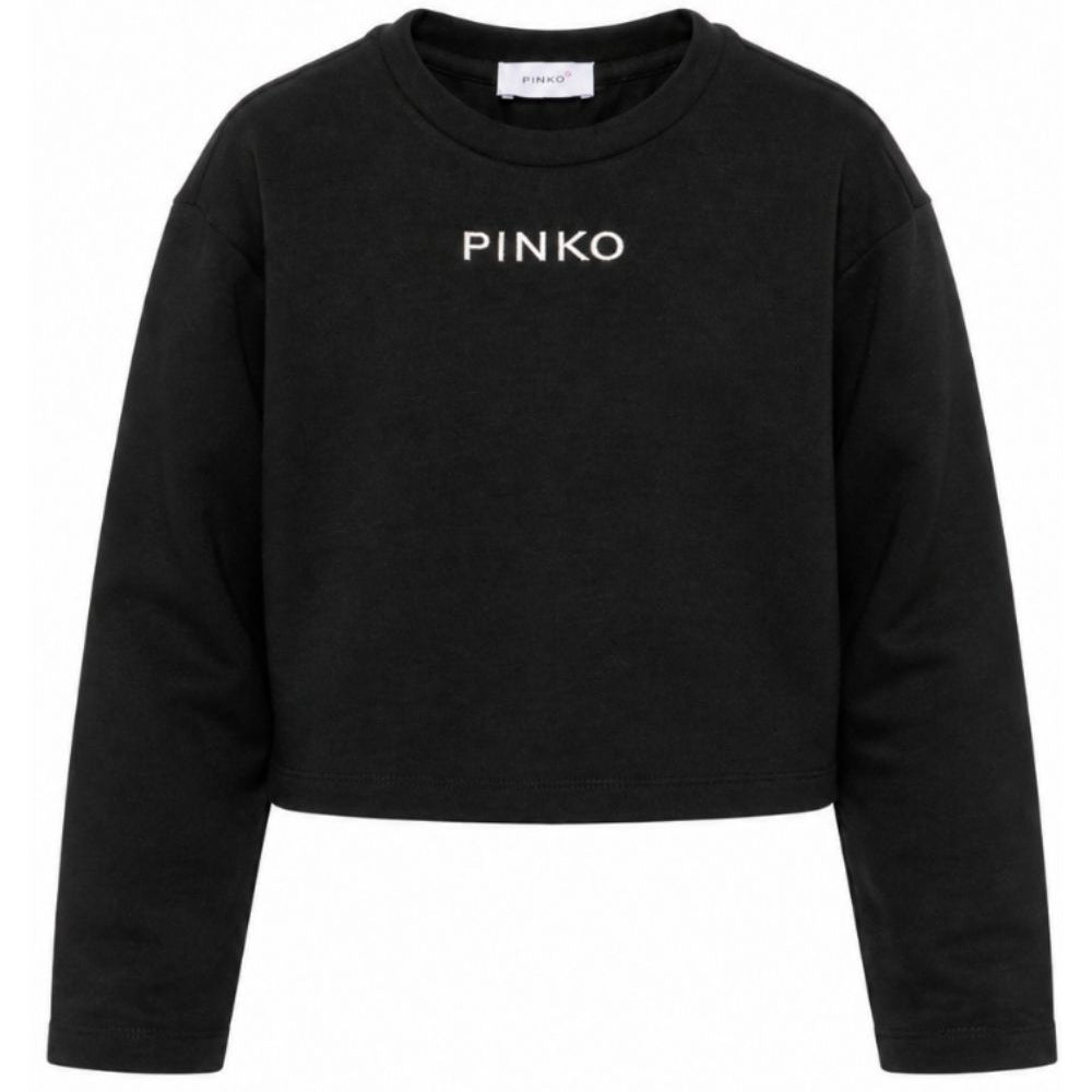 Felpa per bambina Pinko Kids nera con logo sul davanti KFTS070CJE018 0909 PINKO KIDS