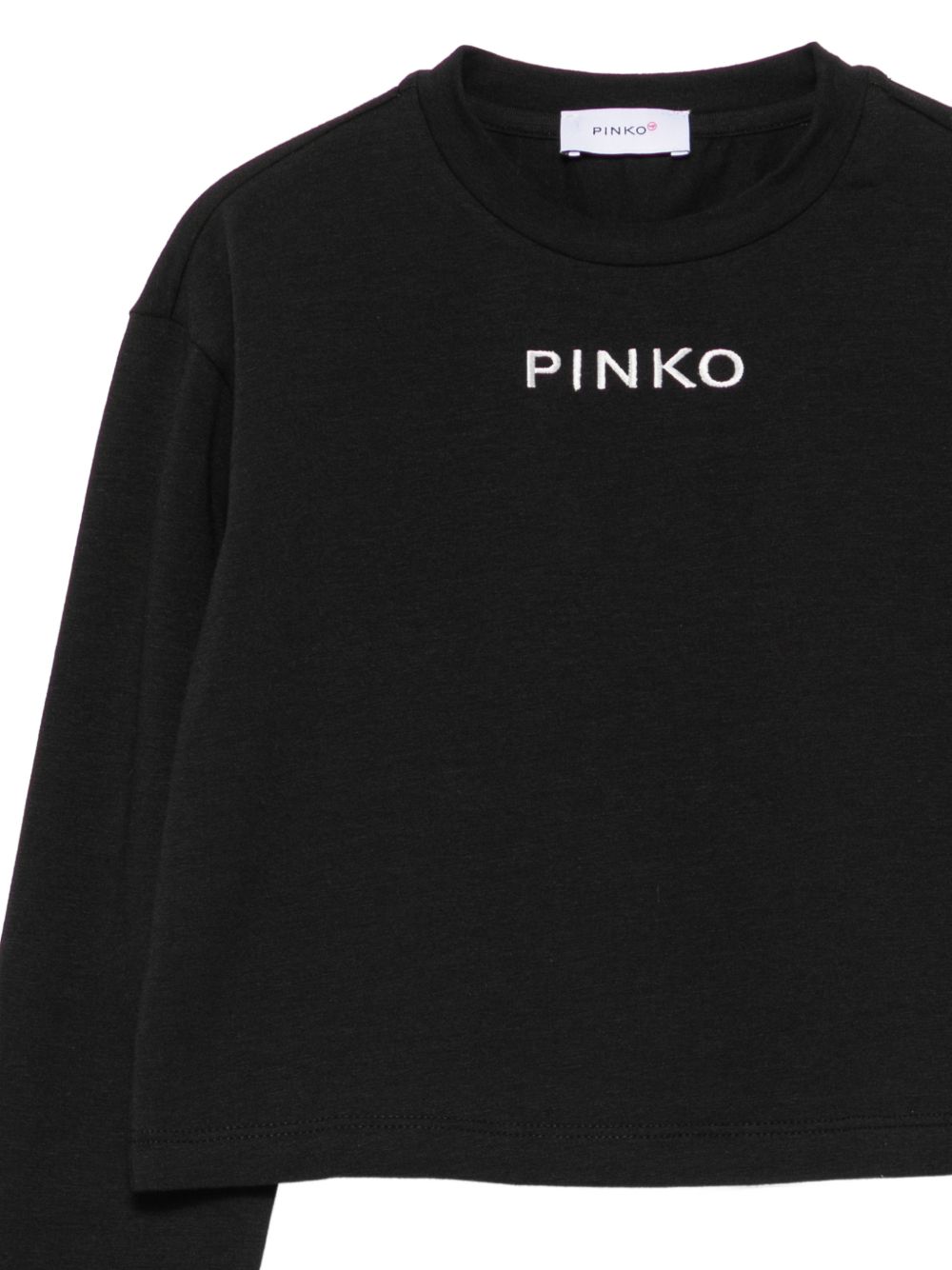 Felpa per bambina Pinko Kids nera con logo sul davanti KFTS070CJE018 0909 PINKO KIDS