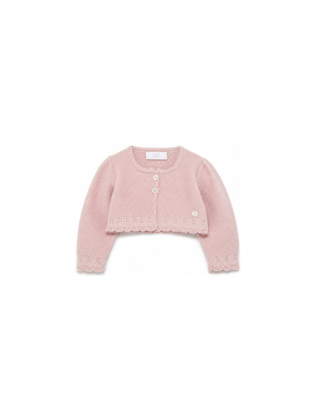 Cardigan per neonata Paz Rodriguez Kids rosa con rifinitura crochet 001-114153 35 PaZ RODRIGUEZ KIDS