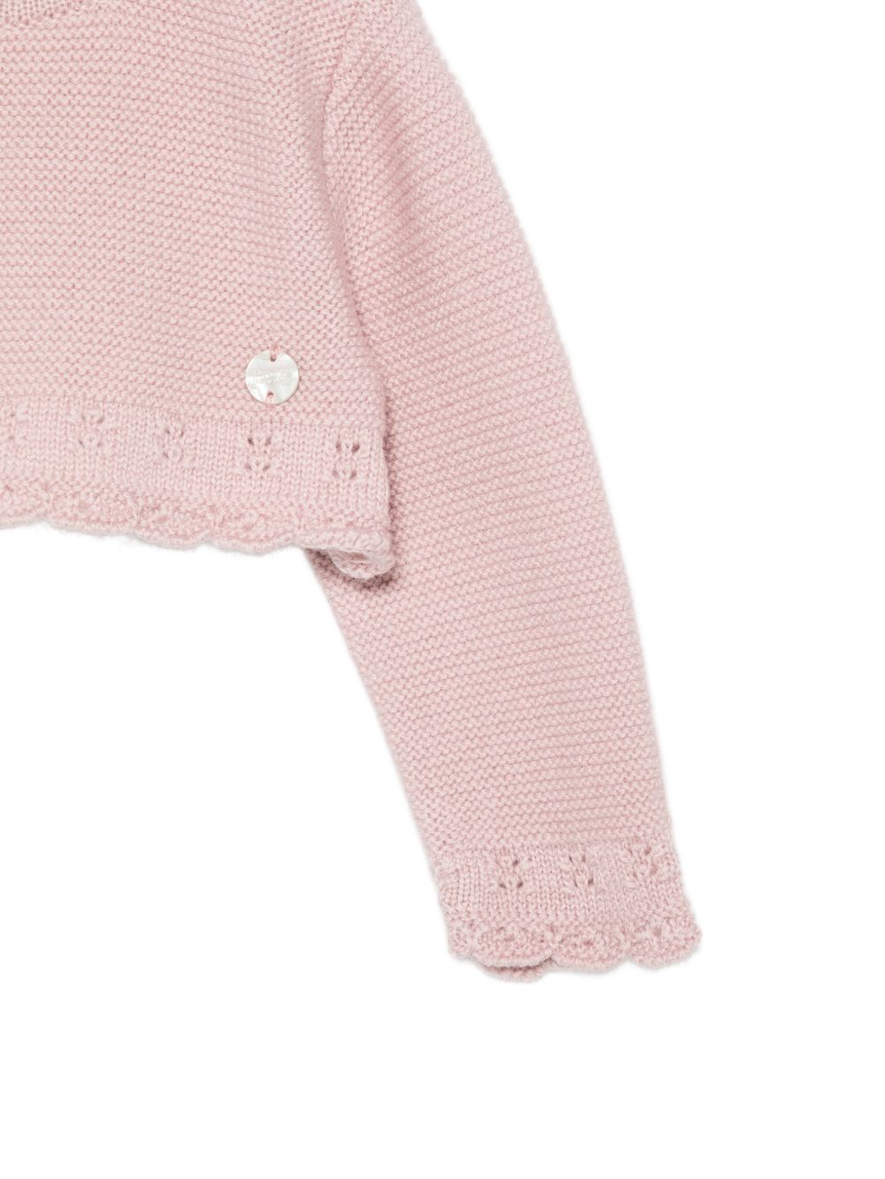 Cardigan per neonata Paz Rodriguez Kids rosa con rifinitura crochet 001-114153 35 PaZ RODRIGUEZ KIDS