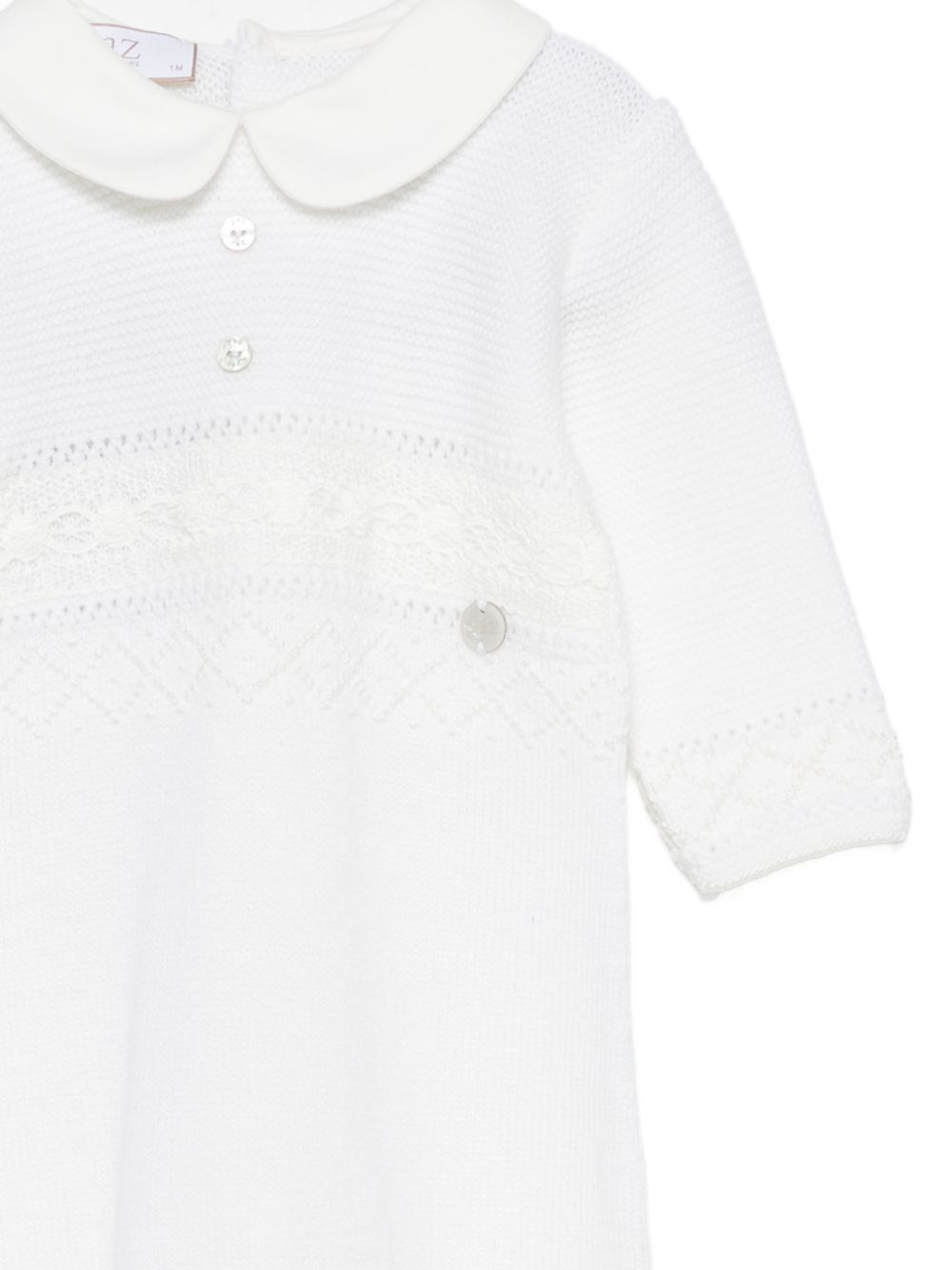 Tutina per neonati Paz Rodriguez Kids bianca con colletto alla Peter Pan 005-114016 6060 PaZ RODRIGUEZ KIDS