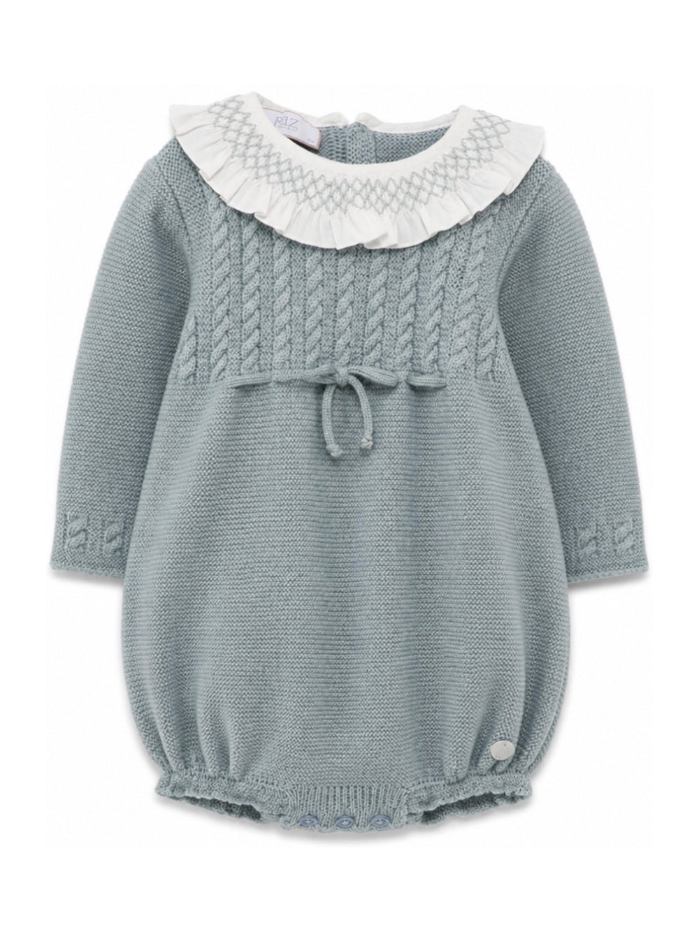 Tutina per neonato Paz Rodriguez Kids azzurra con colletto con punto smock 005-114174 180 PaZ RODRIGUEZ KIDS