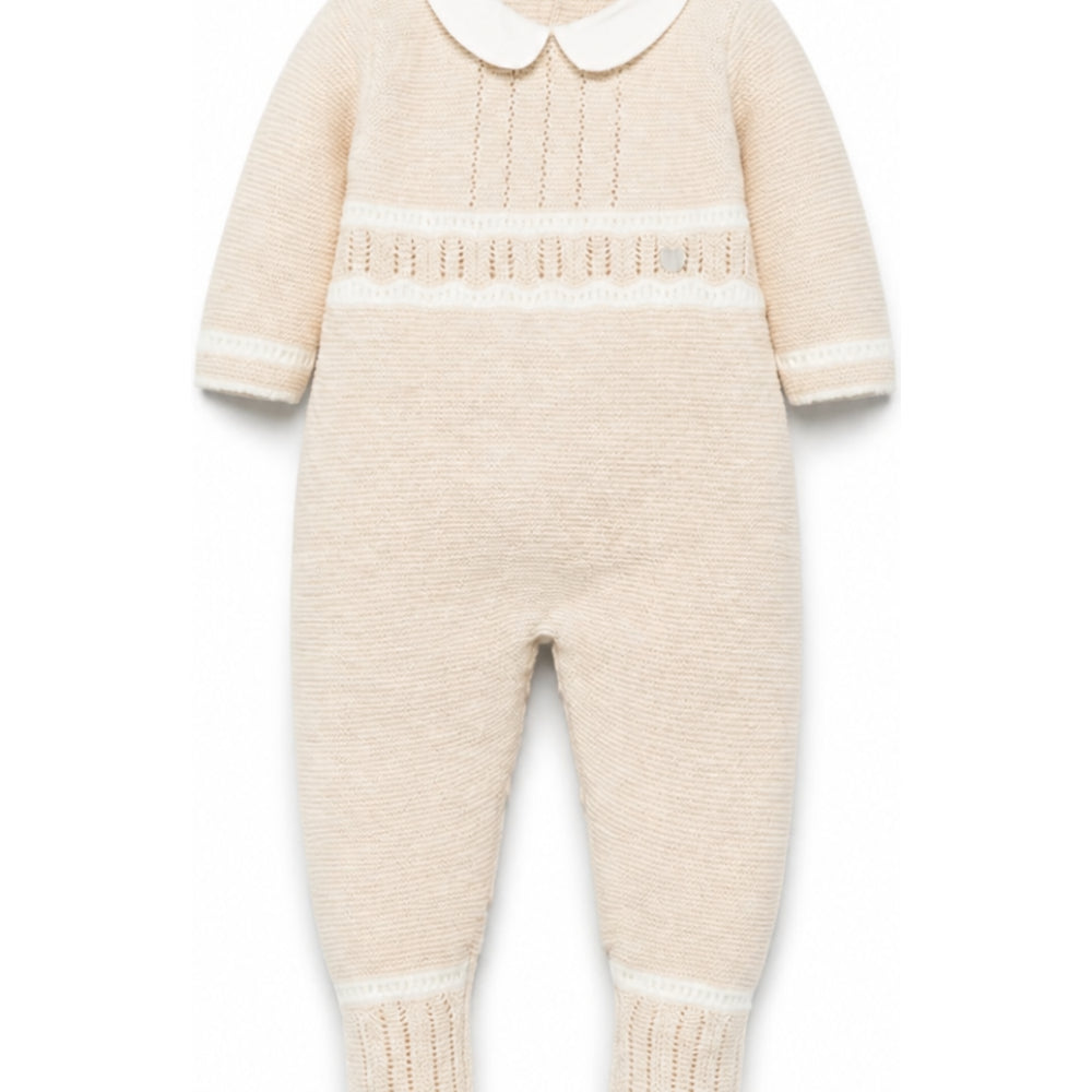 Tutina per neonati Paz Rodriguez Kids beige con lavorazione pointelle 005-124034 7360 PaZ RODRIGUEZ KIDS