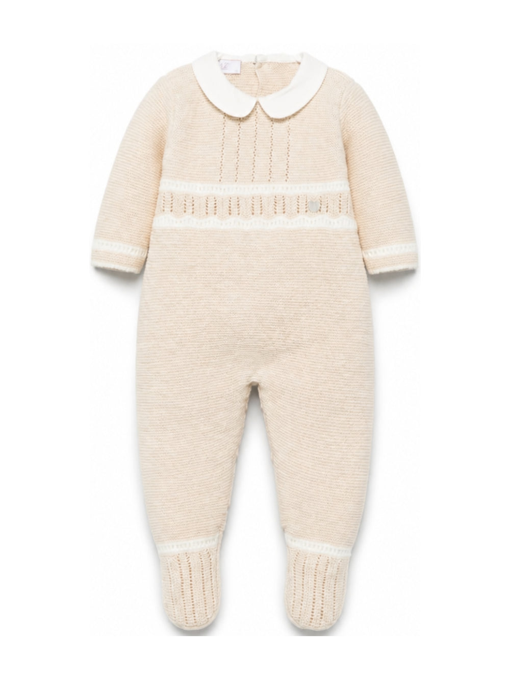 Tutina per neonati Paz Rodriguez Kids beige con lavorazione pointelle 005-124034 7360 PaZ RODRIGUEZ KIDS