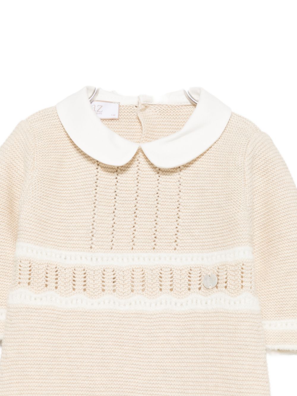 Tutina per neonati Paz Rodriguez Kids beige con lavorazione pointelle 005-124034 7360 PaZ RODRIGUEZ KIDS