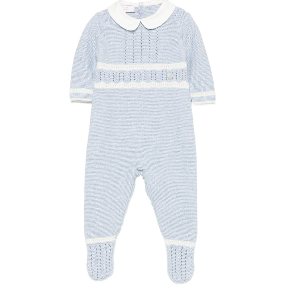 Tutina per neonati Paz Rodriguez Kids azzurra con lavorazione pointelle 005-124034 8060 PaZ RODRIGUEZ KIDS