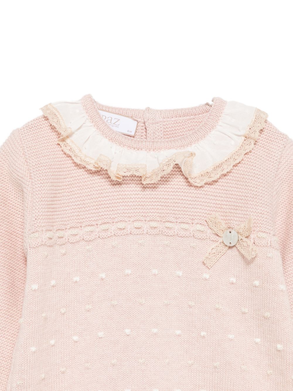 Tutina per neonata Paz Rodriguez Kids rosa con design lavorato a maglia 005-124116 3273 PaZ RODRIGUEZ KIDS