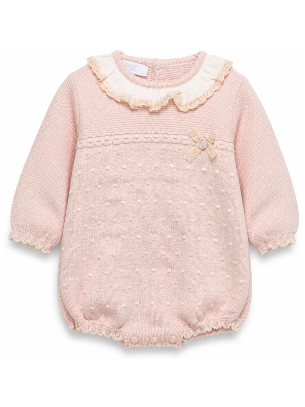 Tutina per neonata Paz Rodriguez Kids rosa con design lavorato a maglia 005-124116 3273 PaZ RODRIGUEZ KIDS