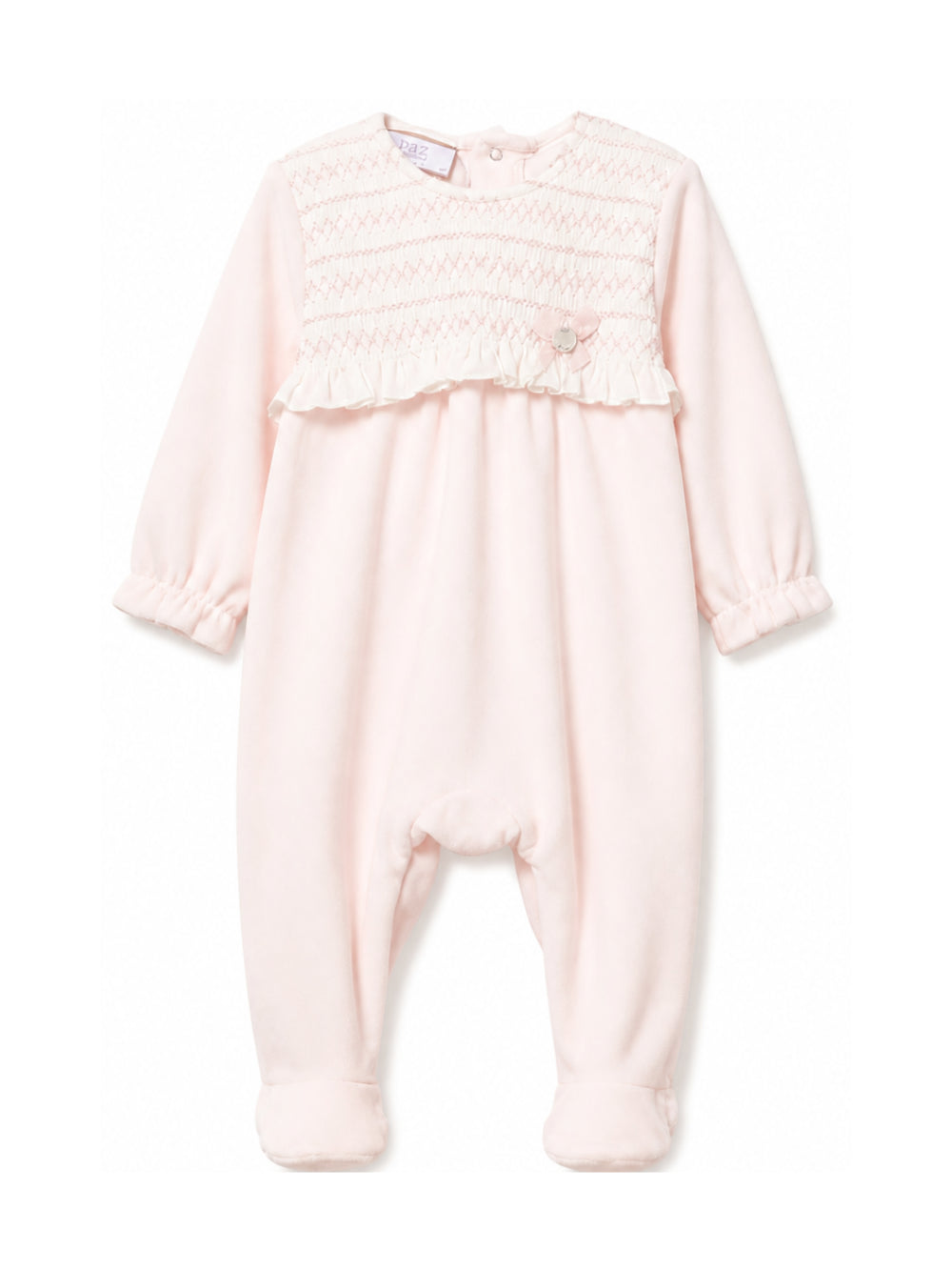 Tutina per neonata Paz Rodriguez Kids rosa con inserto con punto smock 005-193763 37 PaZ RODRIGUEZ KIDS