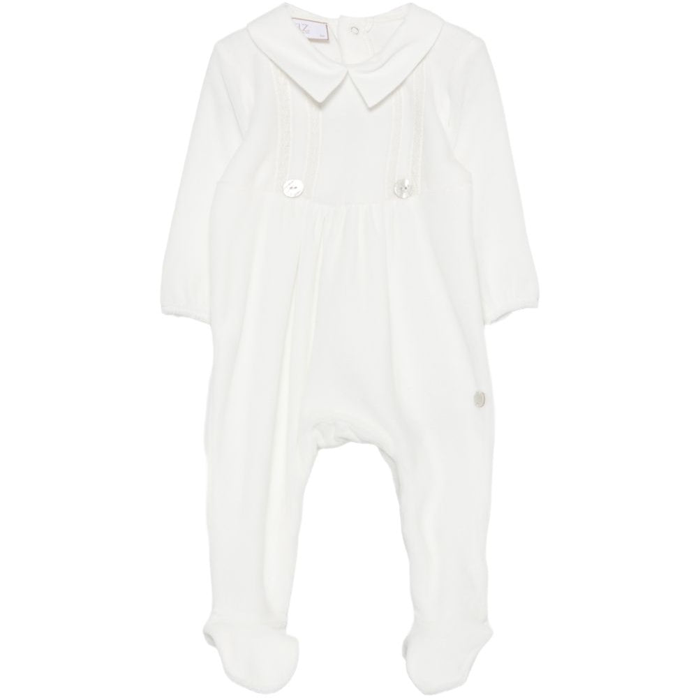 Tutina per neonato Paz Rodriguez Kids bianca con colletto a punta 005-193764 60 PaZ RODRIGUEZ KIDS
