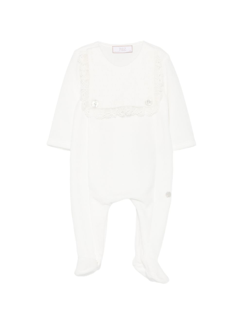 Tutina per neonati Paz Rodriguez Kids bianca con bordi in pizzo 005-193765 60 PaZ RODRIGUEZ KIDS