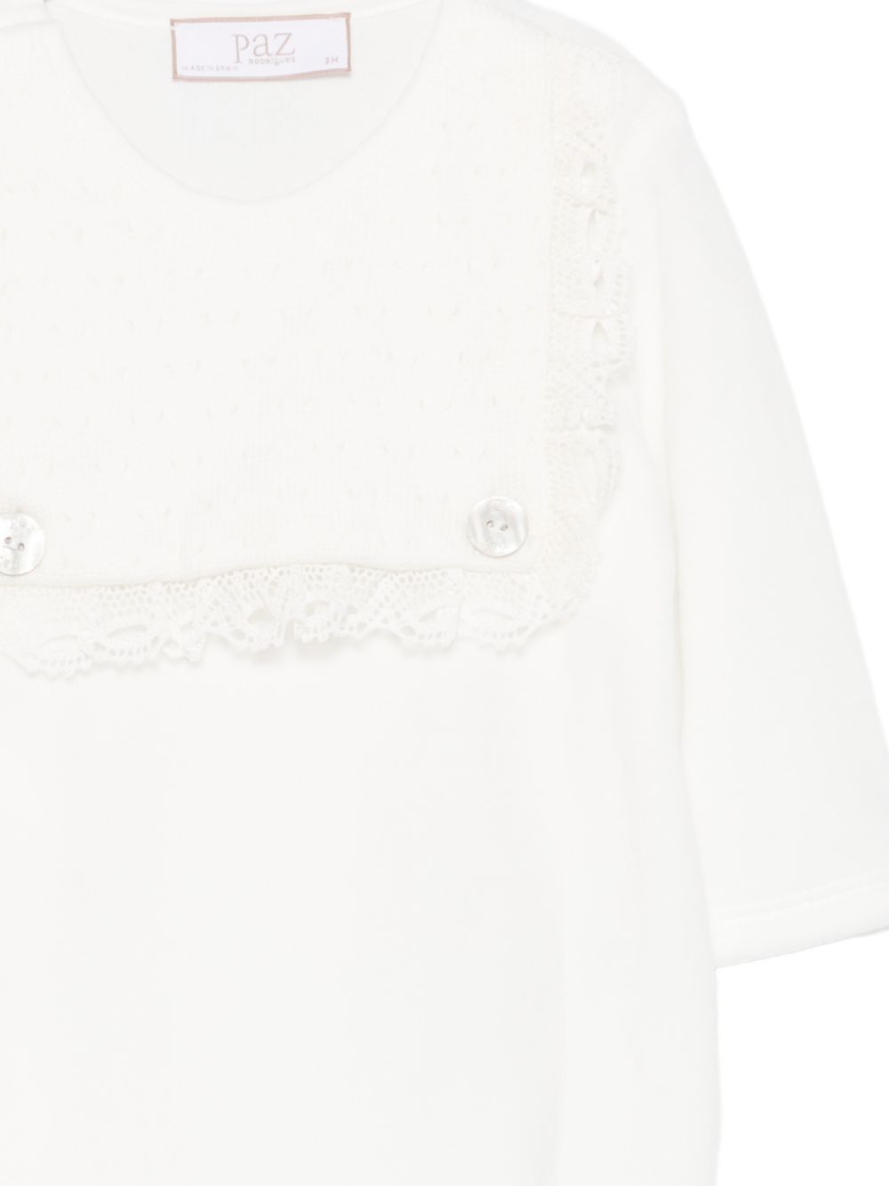 Tutina per neonati Paz Rodriguez Kids bianca con bordi in pizzo 005-193765 60 PaZ RODRIGUEZ KIDS