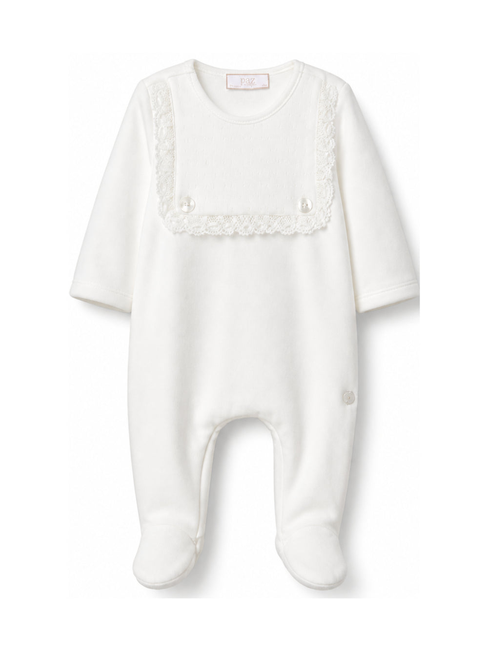 Tutina per neonati Paz Rodriguez Kids bianca con bordi in pizzo 005-193765 60 PaZ RODRIGUEZ KIDS