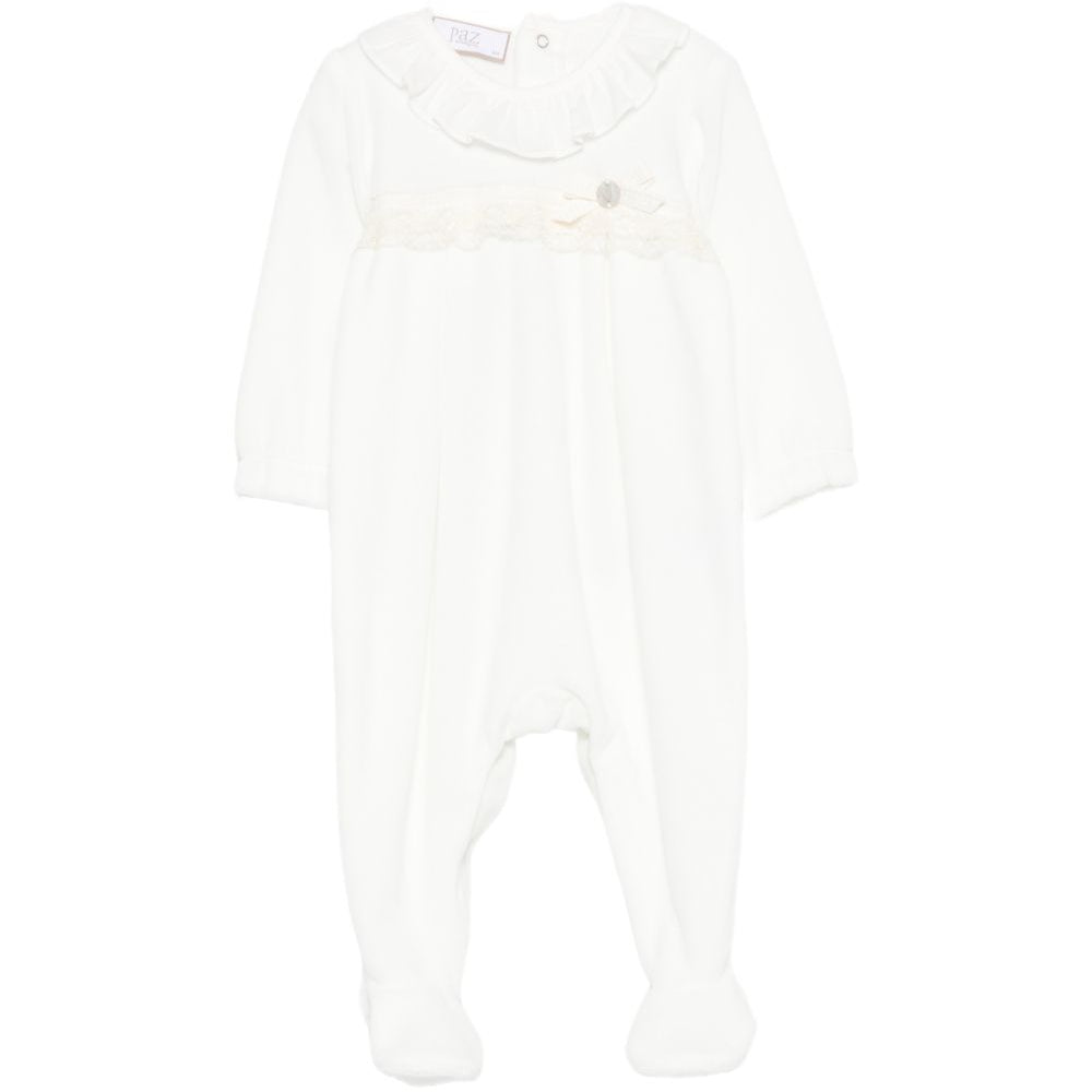 Tutina per neonata Paz Rodriguez Kids bianca con colletto bianco con volant 005-193767 60 PaZ RODRIGUEZ KIDS