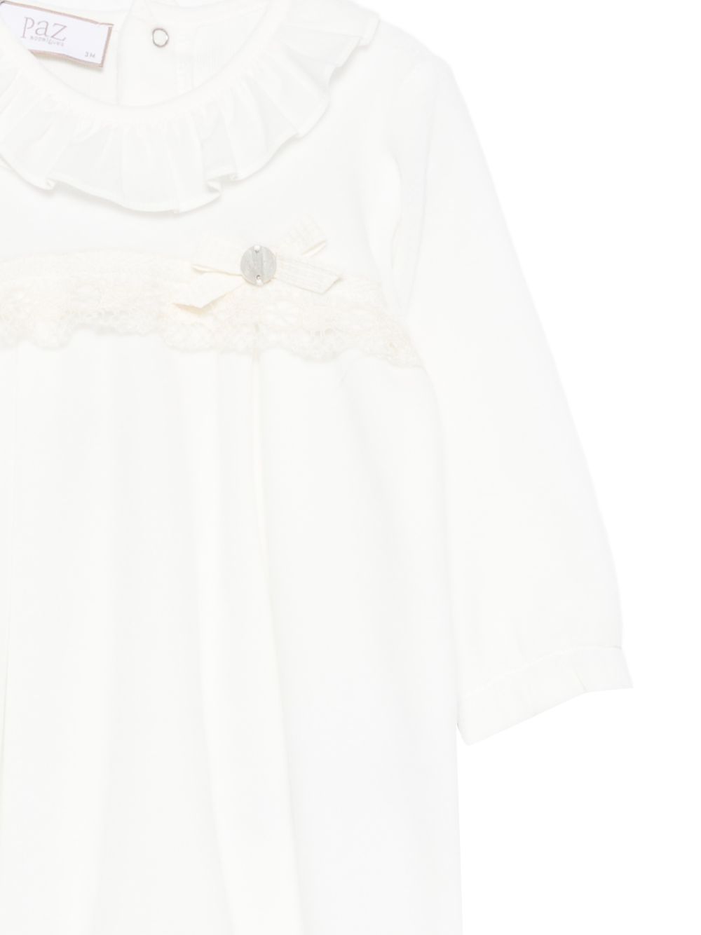 Tutina per neonata Paz Rodriguez Kids bianca con colletto bianco con volant 005-193767 60 PaZ RODRIGUEZ KIDS