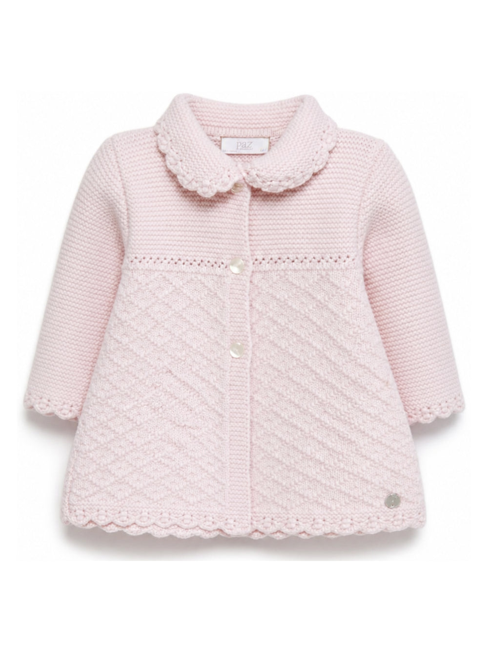 Cappotto per neonata Paz Rodriguez Kids rosa con colletto alla Peter Pan 009-114026 30 PaZ RODRIGUEZ KIDS
