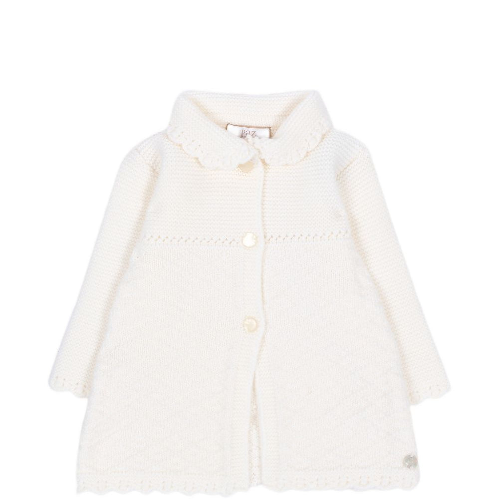 Cappotto per neonata Paz Rodriguez Kids bianco con colletto alla Peter Pan 009-114026 60 PaZ RODRIGUEZ KIDS