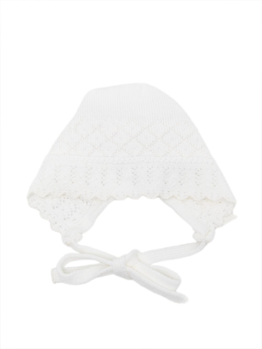 Cuffia per neonata Paz Rodriguez Kids bianco con lavorazione a pointelle 011-114011 6060 PaZ RODRIGUEZ KIDS