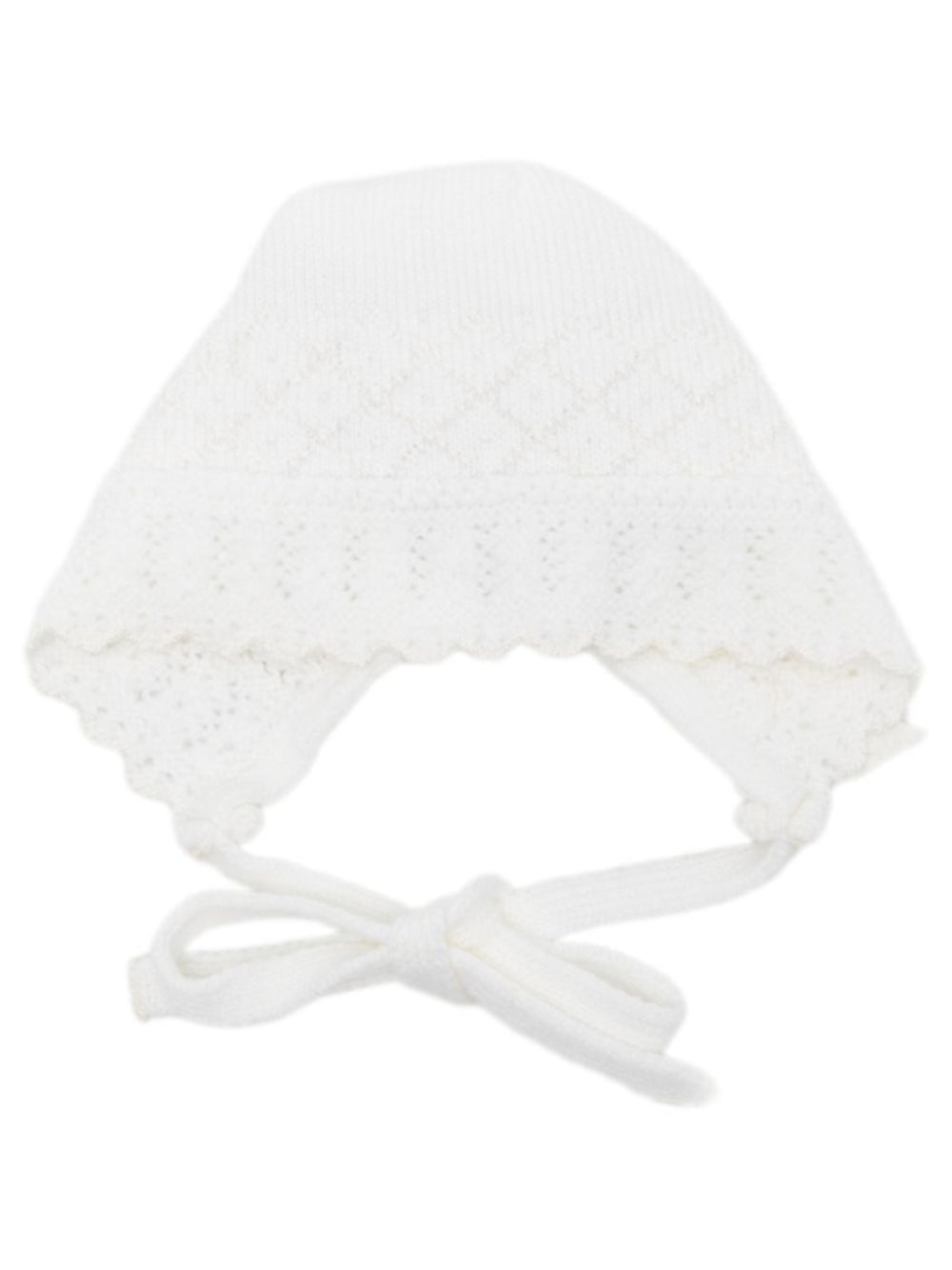 Cuffia per neonata Paz Rodriguez Kids bianco con lavorazione a pointelle 011-114011 6060 PaZ RODRIGUEZ KIDS