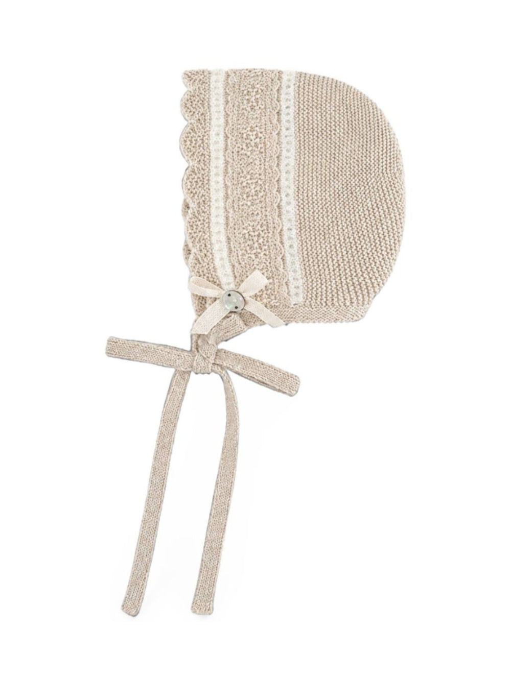 Cappello per neonati Paz Rodriguez Kids beige con design lavorato a maglia 011-124035 7360 PaZ RODRIGUEZ KIDS