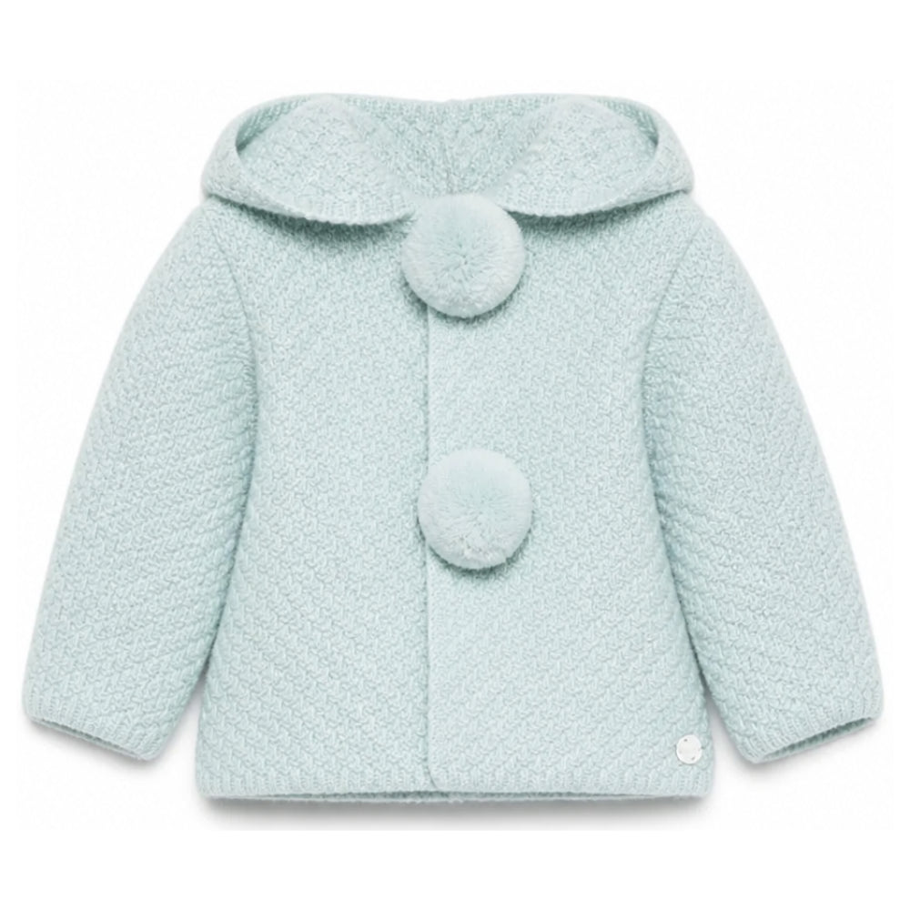 Cappotto per neonato Paz Rodriguez Kids verde con ponpon 012-114140 031 PaZ RODRIGUEZ KIDS