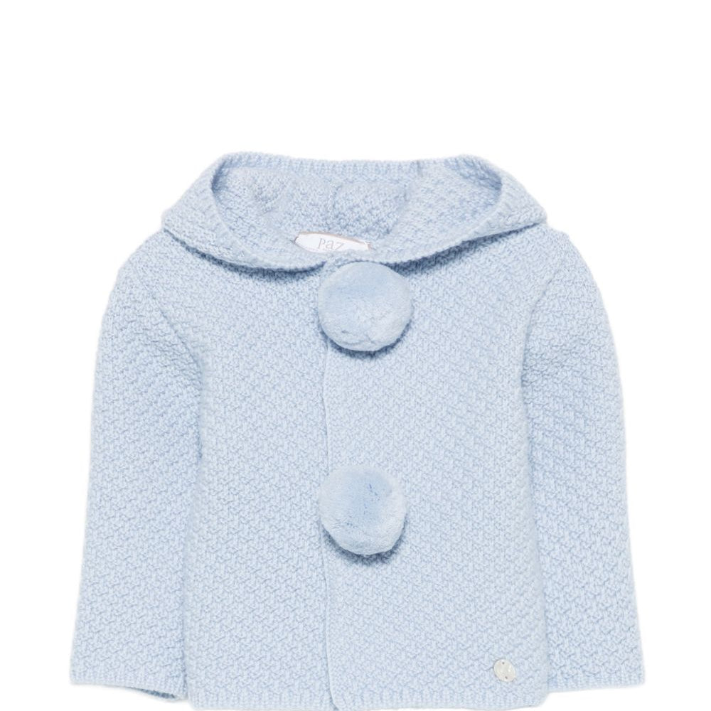Cappotto per neonato Paz Rodriguez Kids azzurro con ponpon 012-114140 20 PaZ RODRIGUEZ KIDS