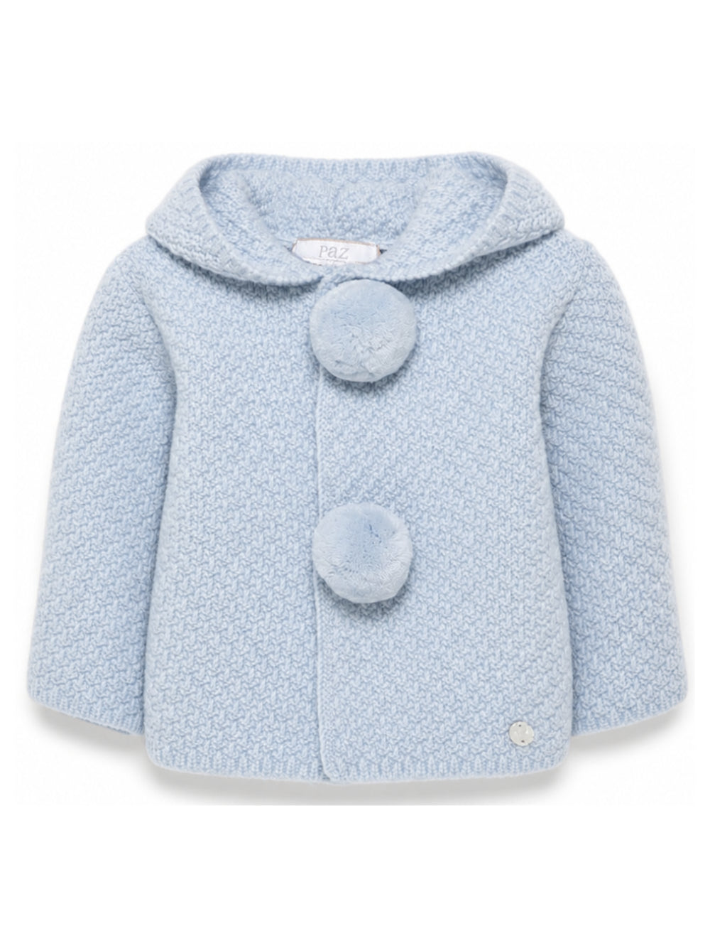 Cappotto per neonato Paz Rodriguez Kids azzurro con ponpon 012-114140 20 PaZ RODRIGUEZ KIDS