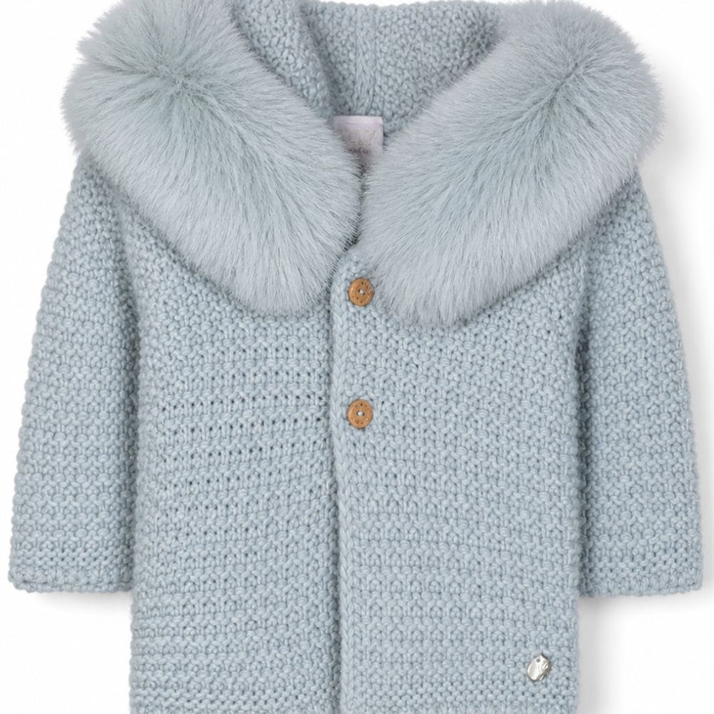 Cappotto con cappuccio Bambalina per neonato Paz Rodriguez blu co orlo dritto 012-130943 180 PaZ RODRIGUEZ KIDS
