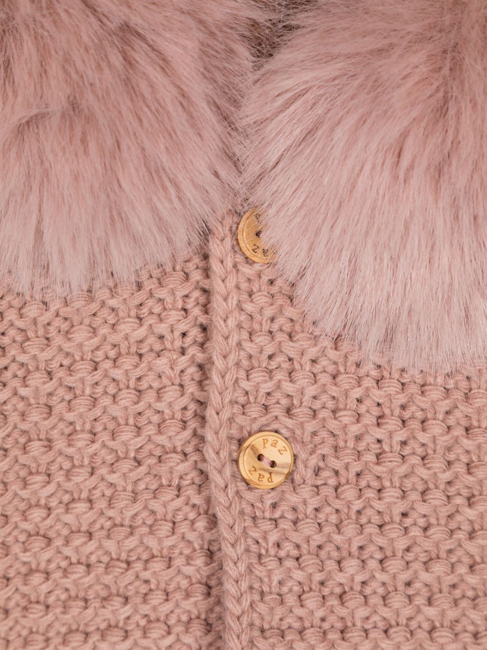 Cappotto per neonata Paz Rodriguez Kids rosa con design lavorato a maglia 012-130943 35 PaZ RODRIGUEZ KIDS