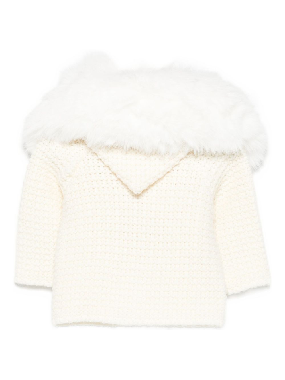 Cappotto per neonati Paz Rodriguez Kids bianco con pelliccia sintetica 012-130943 60 PaZ RODRIGUEZ KIDS