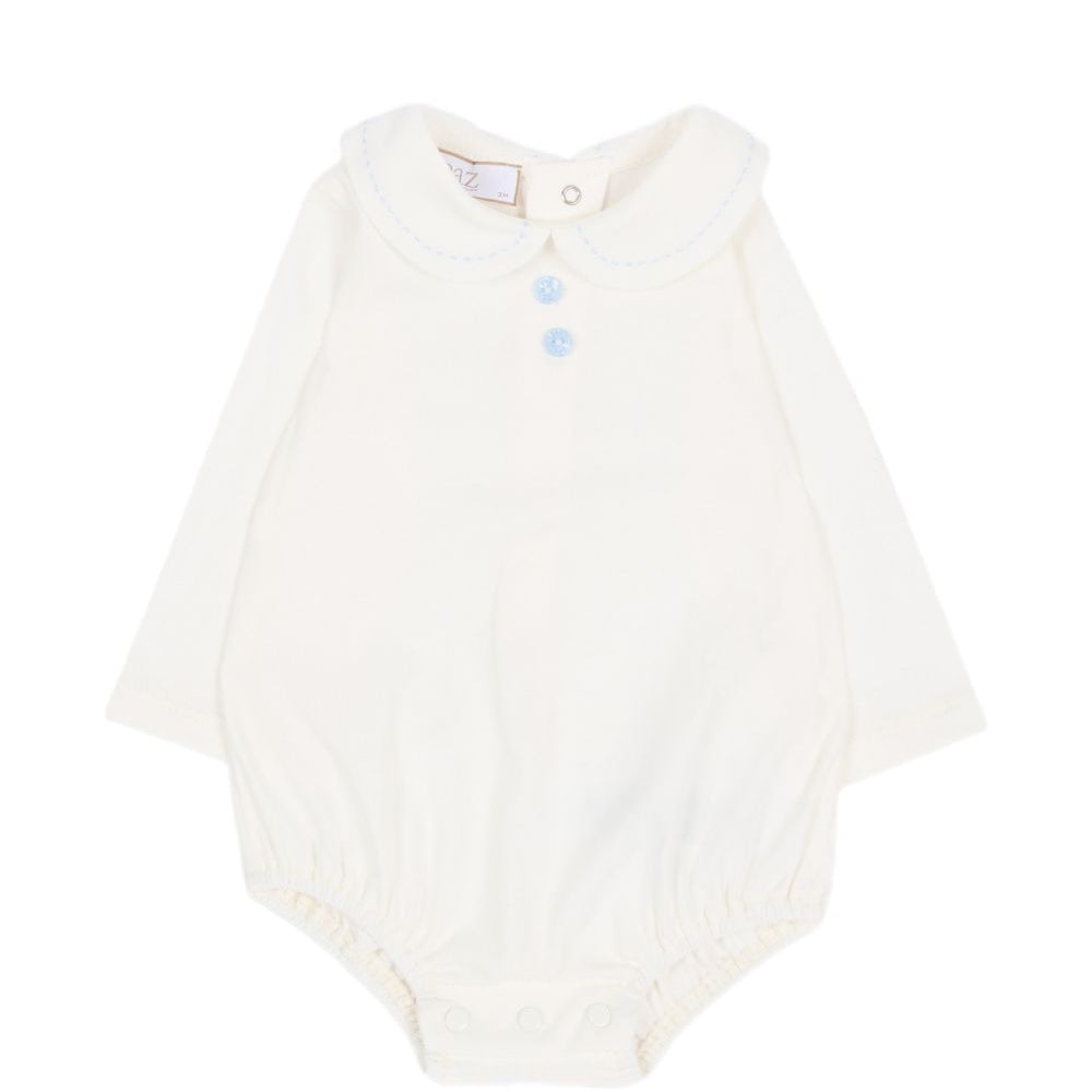 Tutina per neonati Paz Rodriguez Kids bianca con cuciture a contrasto 020-99843J 6080 PaZ RODRIGUEZ KIDS