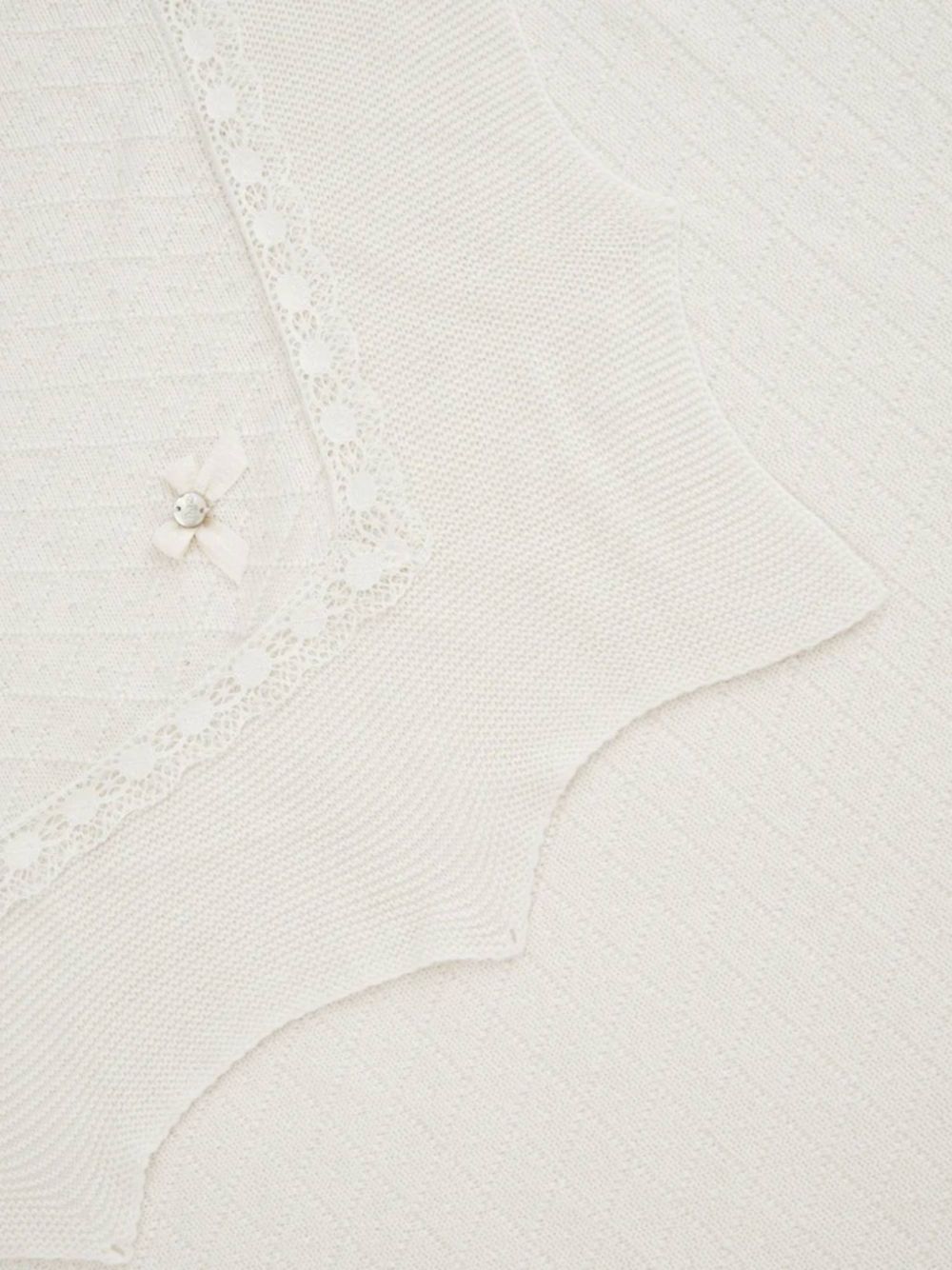 Coperta per neonati Paz Rodriguez Kids bianca con lavorazione pointelle 029-114012 6060 PaZ RODRIGUEZ KIDS