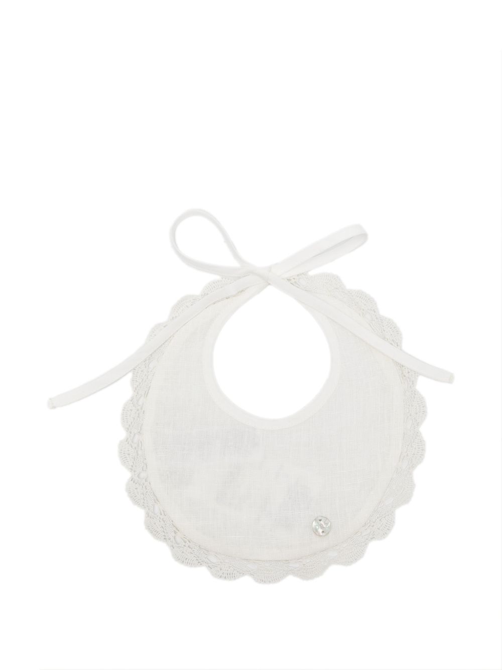 Bavaglino per neonati Paz Rodriguez Kids bianco con bordo a smerlo 038-153697 60 PaZ RODRIGUEZ KIDS