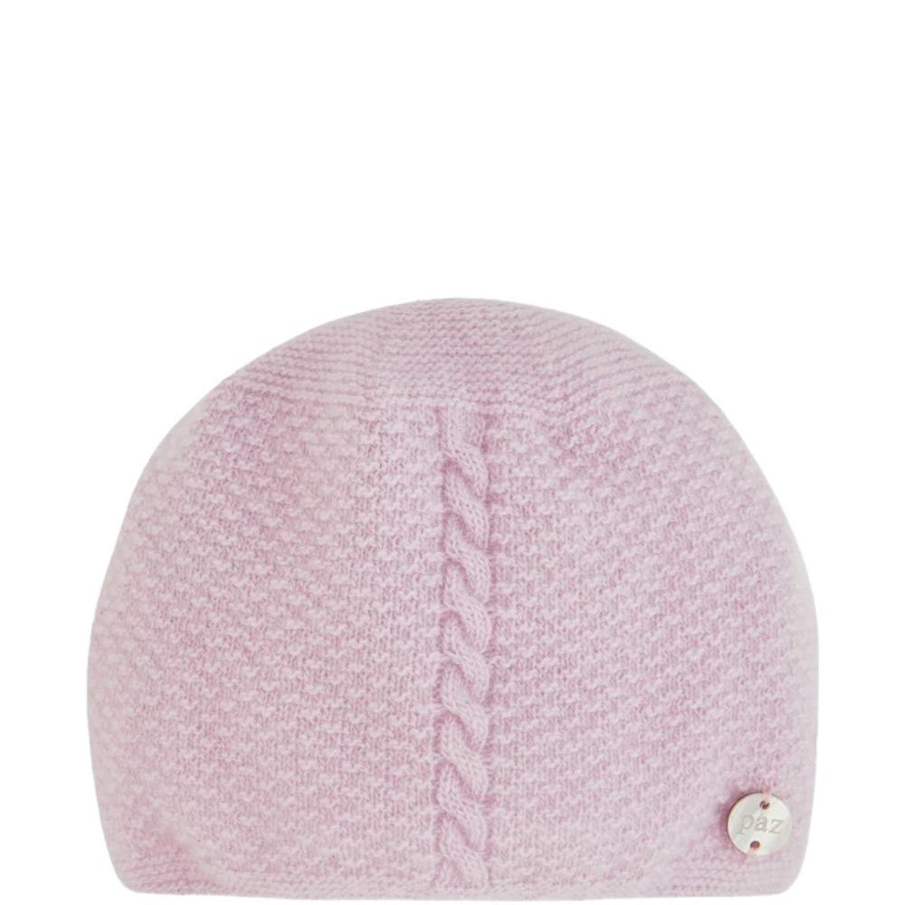 Berretto per neonata Paz Rodriguez Kids rosa con maglia intrecciata 040-114056 37 PaZ RODRIGUEZ KIDS