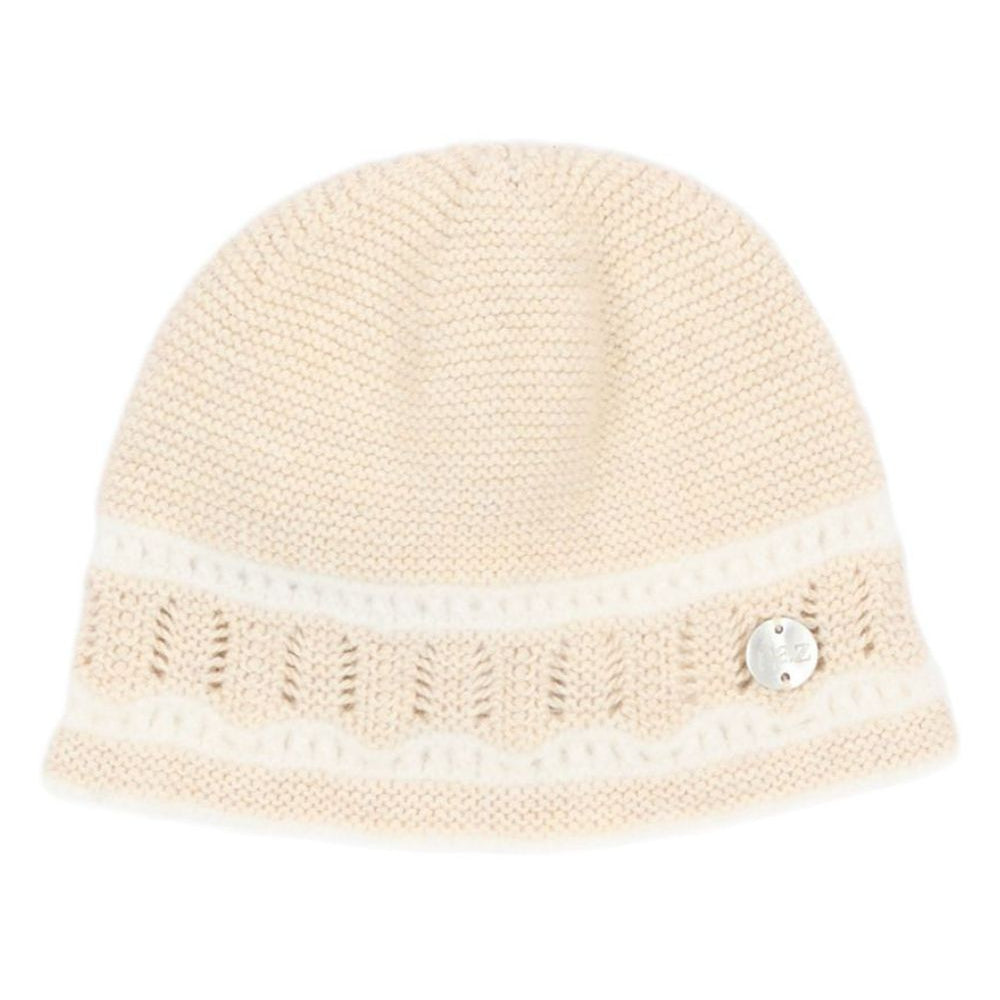 Berretto per neonati Paz Rodriguez Kids beige con lavorazione pointelle 040-124033 7360 PaZ RODRIGUEZ KIDS