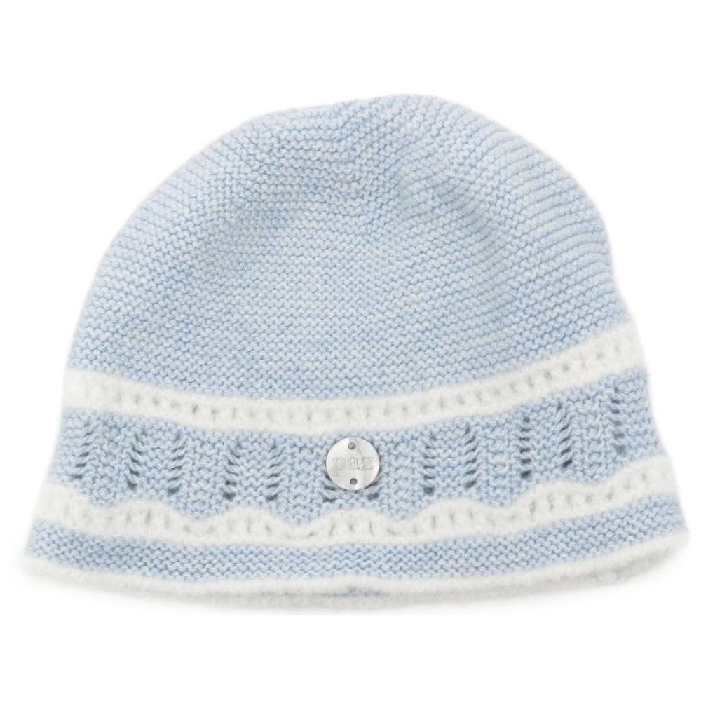 Cappello per neonati Paz Rodriguez Kids azzurro con lavorazione pointelle 040-124033 8060 PaZ RODRIGUEZ KIDS