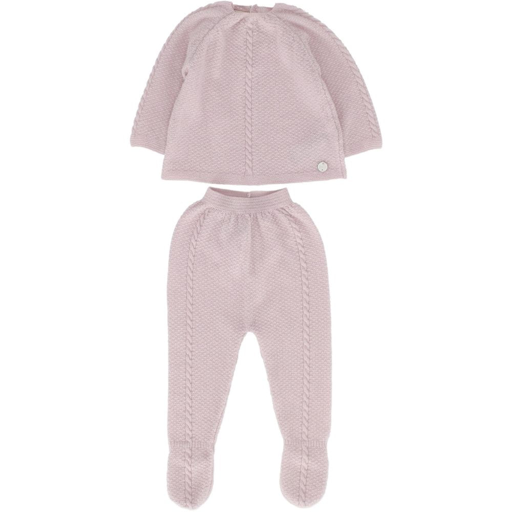Set due pezzi per neonata Paz Rodriguez Kids rosa con lavorazione in rilievo 103-114052 37 PaZ RODRIGUEZ KIDS