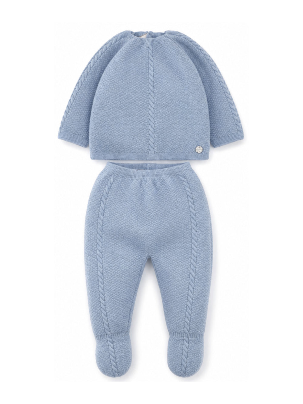 Set due pezzi per neonato Paz Rodriguez Kids blu con lavorazione a trecce 103-114052 80 PaZ RODRIGUEZ KIDS