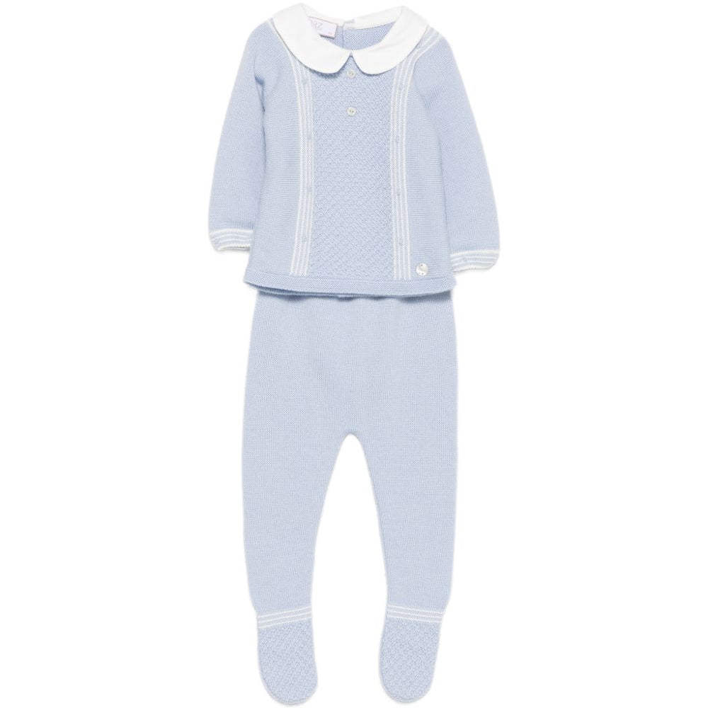 Set due pezzi per neonati Paz Rodriguez Kids azzurro con colletto alla Peter Pan 103-114133 2060 PaZ RODRIGUEZ KIDS