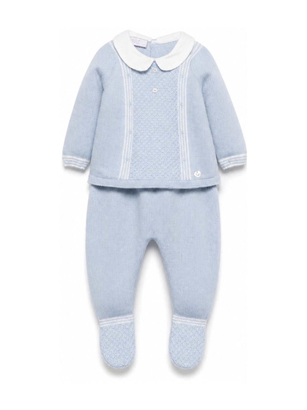 Set due pezzi per neonati Paz Rodriguez Kids azzurro con colletto alla Peter Pan 103-114133 2060 PaZ RODRIGUEZ KIDS