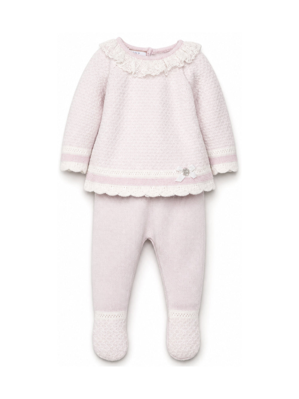 Set due pezzi per neonata Paz Rodriguez Kids rosa con orlo smerlato 103-114210 3060 PaZ RODRIGUEZ KIDS