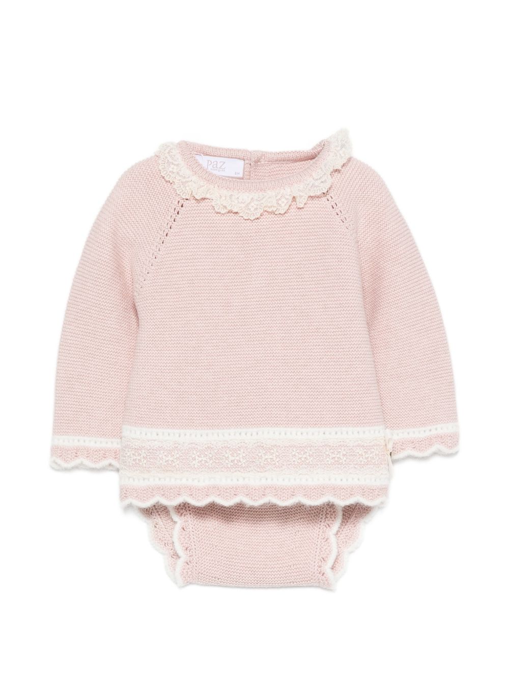 Set maglia e culotte per neonata Paz Rodriguez rosa con bordo smerlato 103C-124030 3260 PaZ RODRIGUEZ KIDS