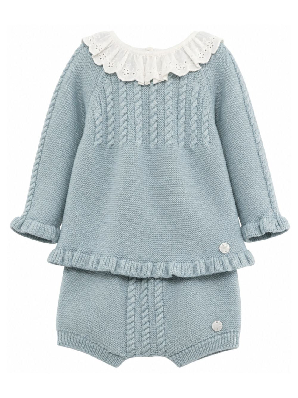 Completo per neonati Paz Rodriguez Kids azzurro con maglia a trecce 114170 114172 180 PaZ RODRIGUEZ KIDS