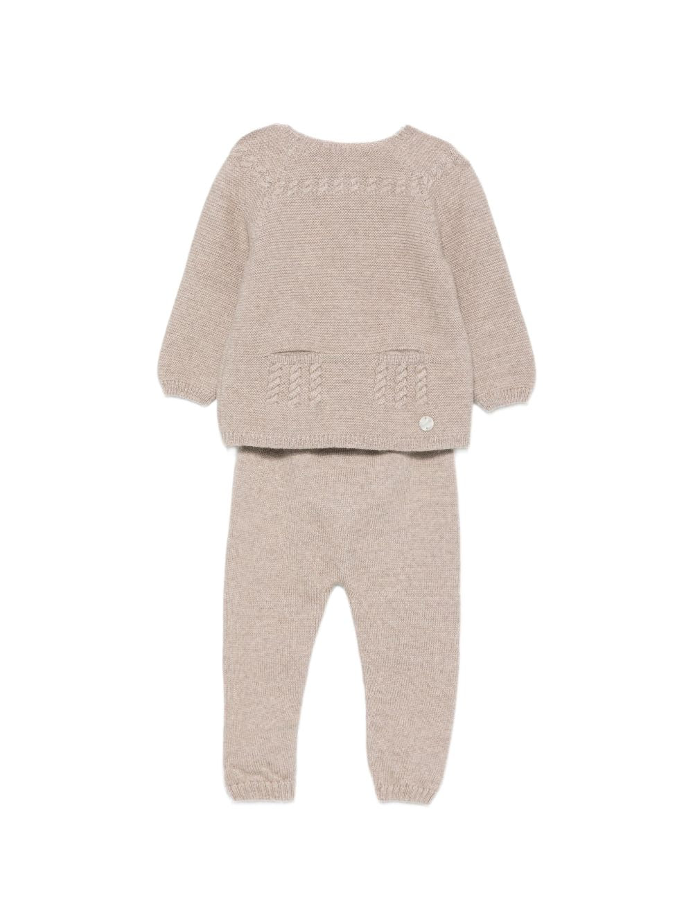 Completo maglia e pantalone per neonati Paz Rodriguez Kids beige con dettagli a trecce 114171 111986 68 PaZ RODRIGUEZ KIDS