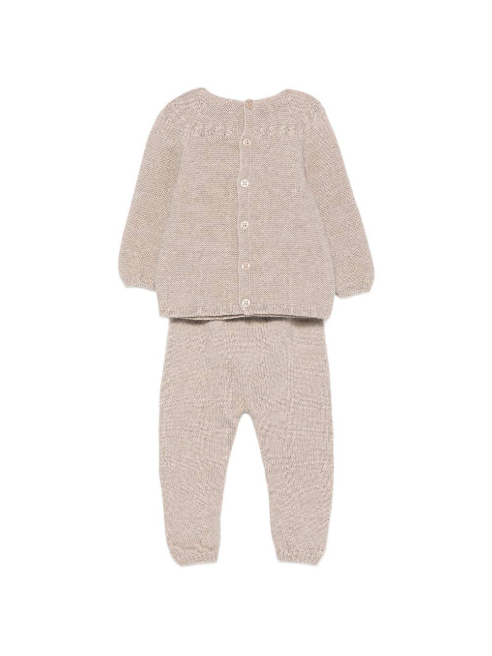 Completo maglia e pantalone per neonati Paz Rodriguez Kids beige con dettagli a trecce 114171 111986 68 PaZ RODRIGUEZ KIDS