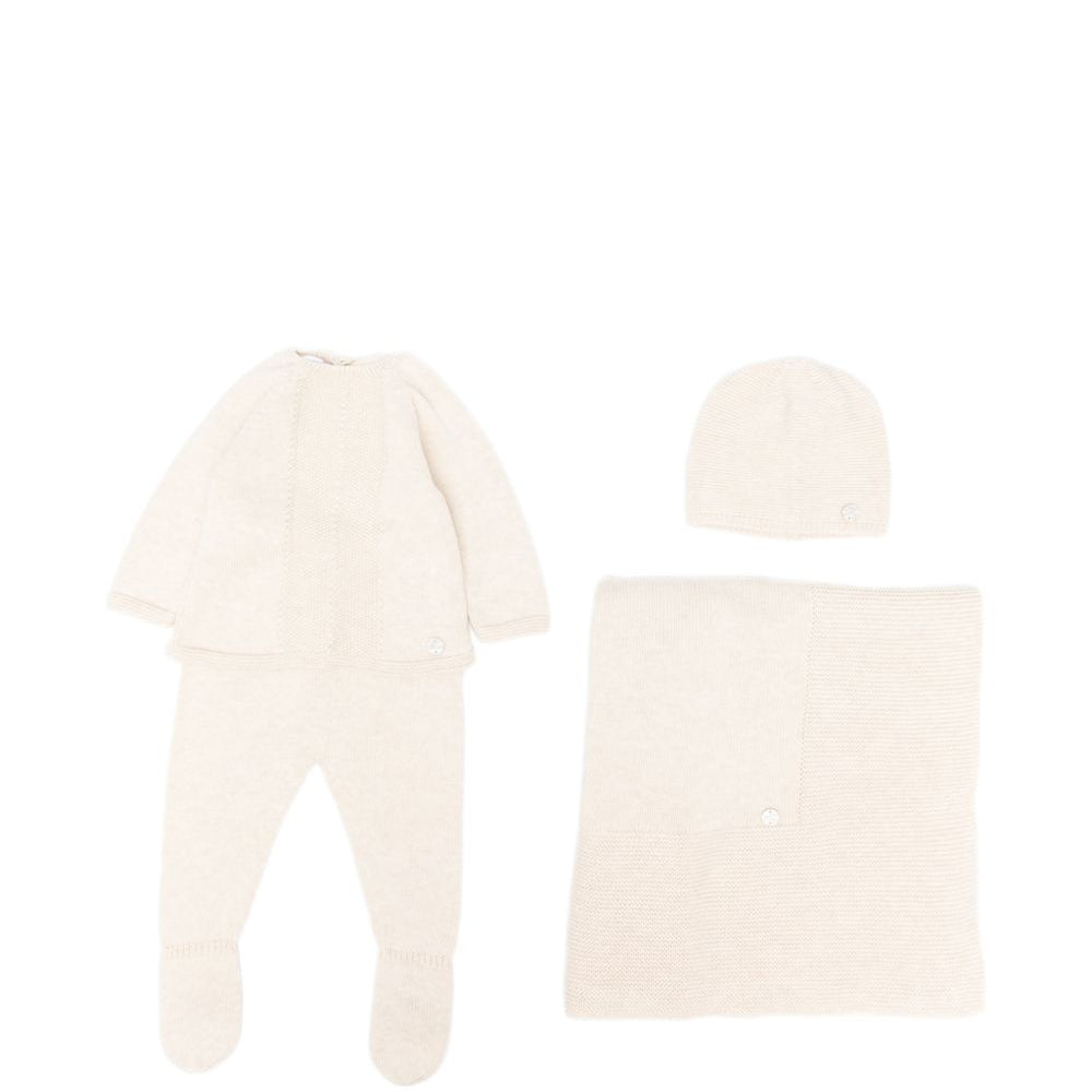 Set di quattro pezzi per neonati Paz Rodriguez Kids bianco con placchetta con logo 303-123774 73 PaZ RODRIGUEZ KIDS